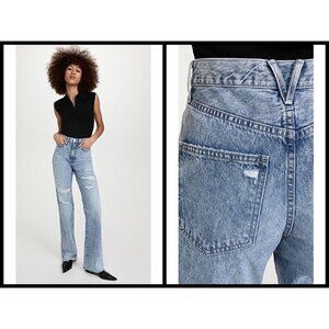 💕VERONICA BEARD💕 Dylan Straight Leg Jeans Distressed Pebble Stone Blue 25 NWT